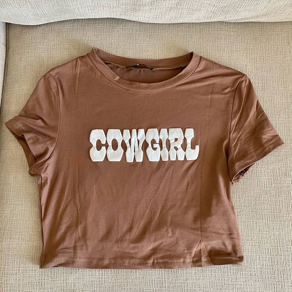SHEIN | Tops | Shein Cowgirl Brown Tee 